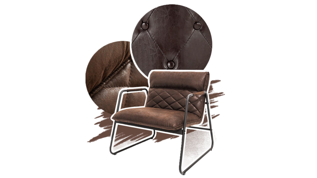 Une chaise confortable en cuir marron design
