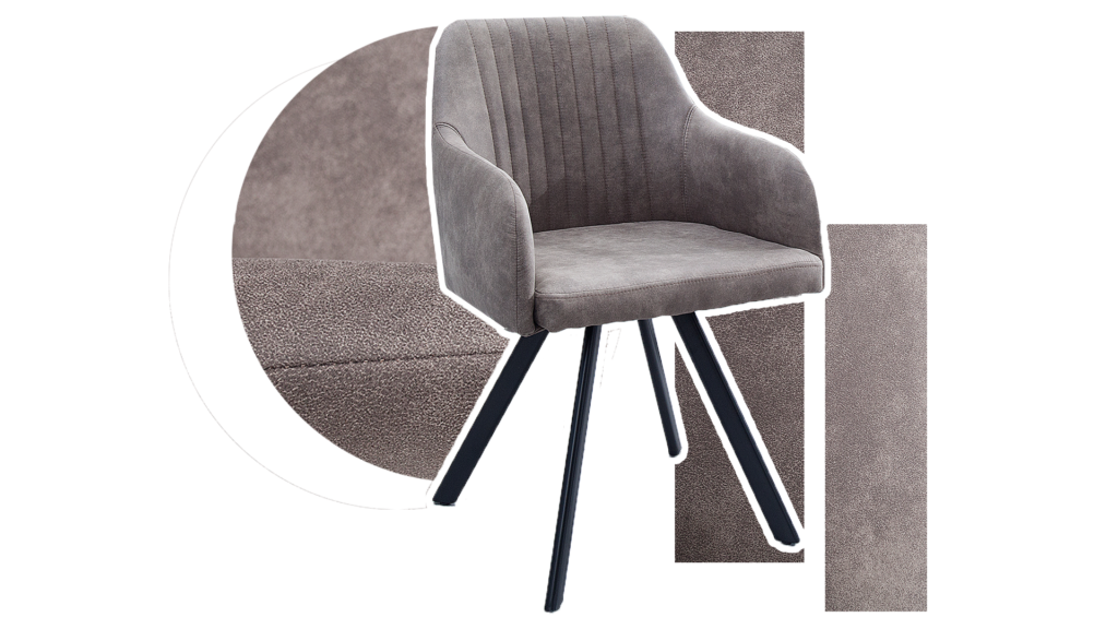 Chaise de séjour en simili cuir gris design