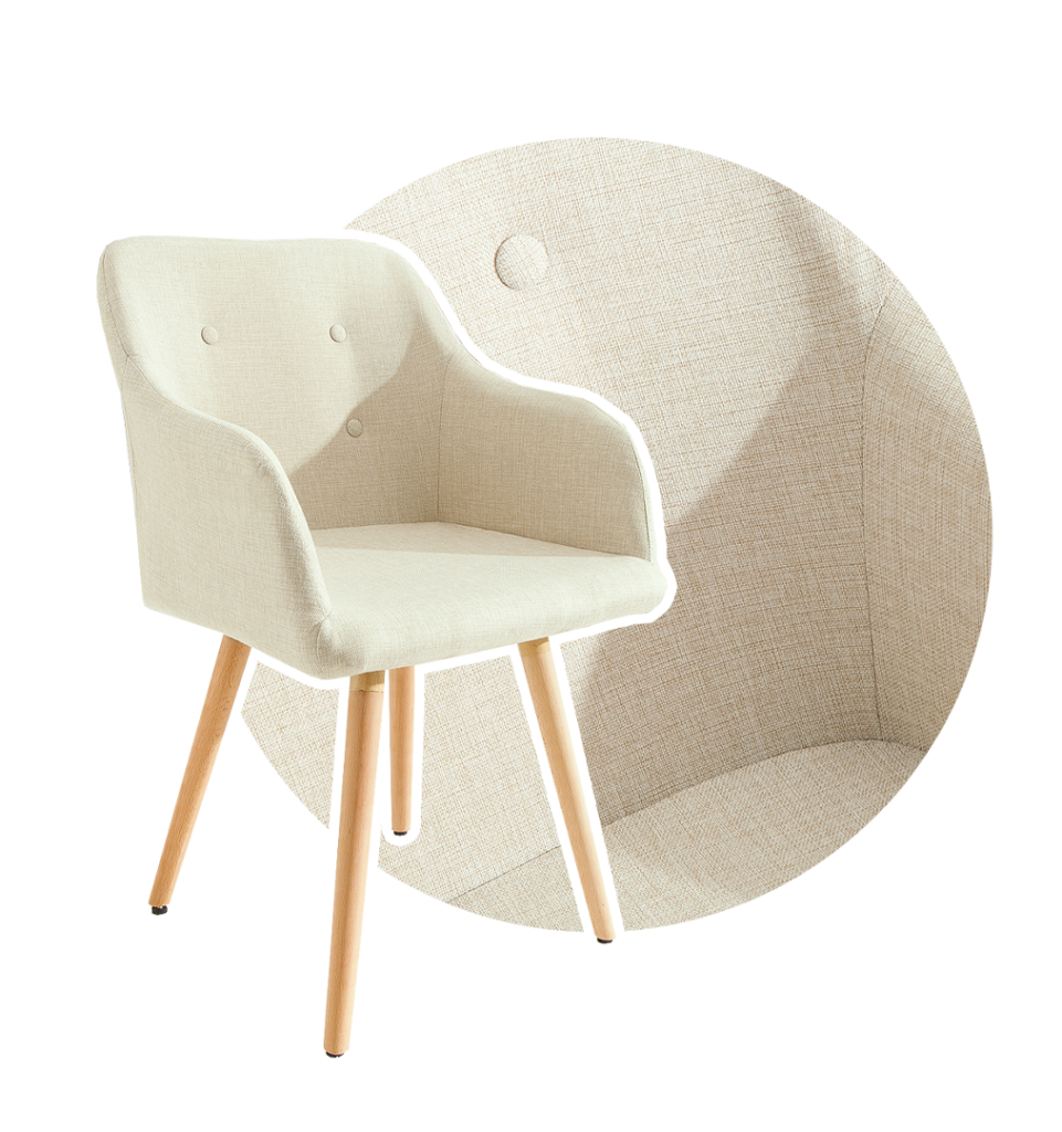 Chaise en tissu texturé design