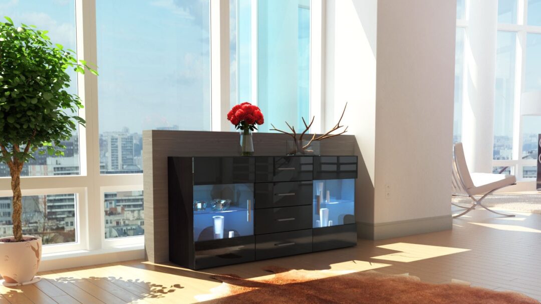 buffet moderne pas cher noir