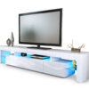 Meuble tv blanc avec rehausse tv