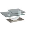 Table basse plateaux en verre