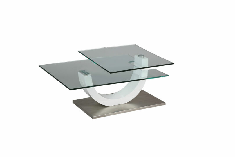 Table basse plateaux en verre
