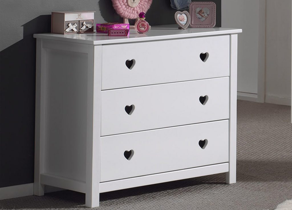 Commode blanc laqué