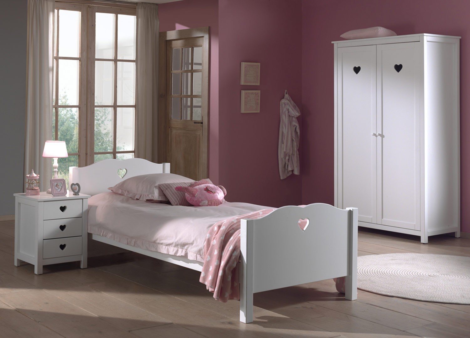 Coiffeuse fille blanc laqué pour chambre