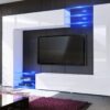 Meuble TV design mural - Blanc