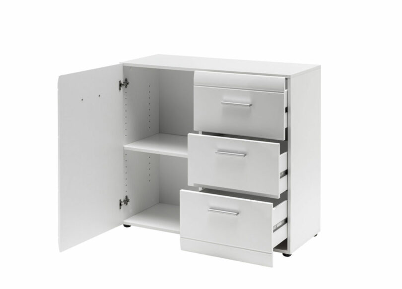 commode ouverte blanche moderne