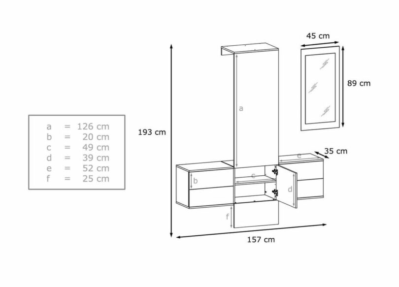 dimensions meuble entrée