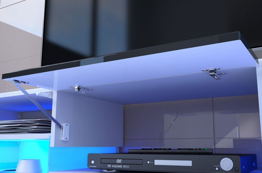 Banc TV blanc à led