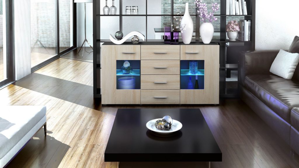 Meublebuffetbahutdesignnoircm