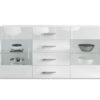 buffet blanc à porte semi vitrée