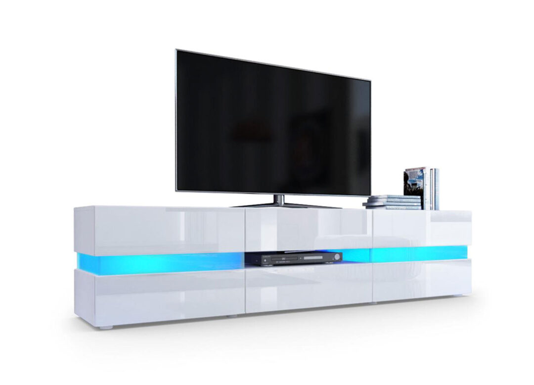 Meuble tv design blanc à led