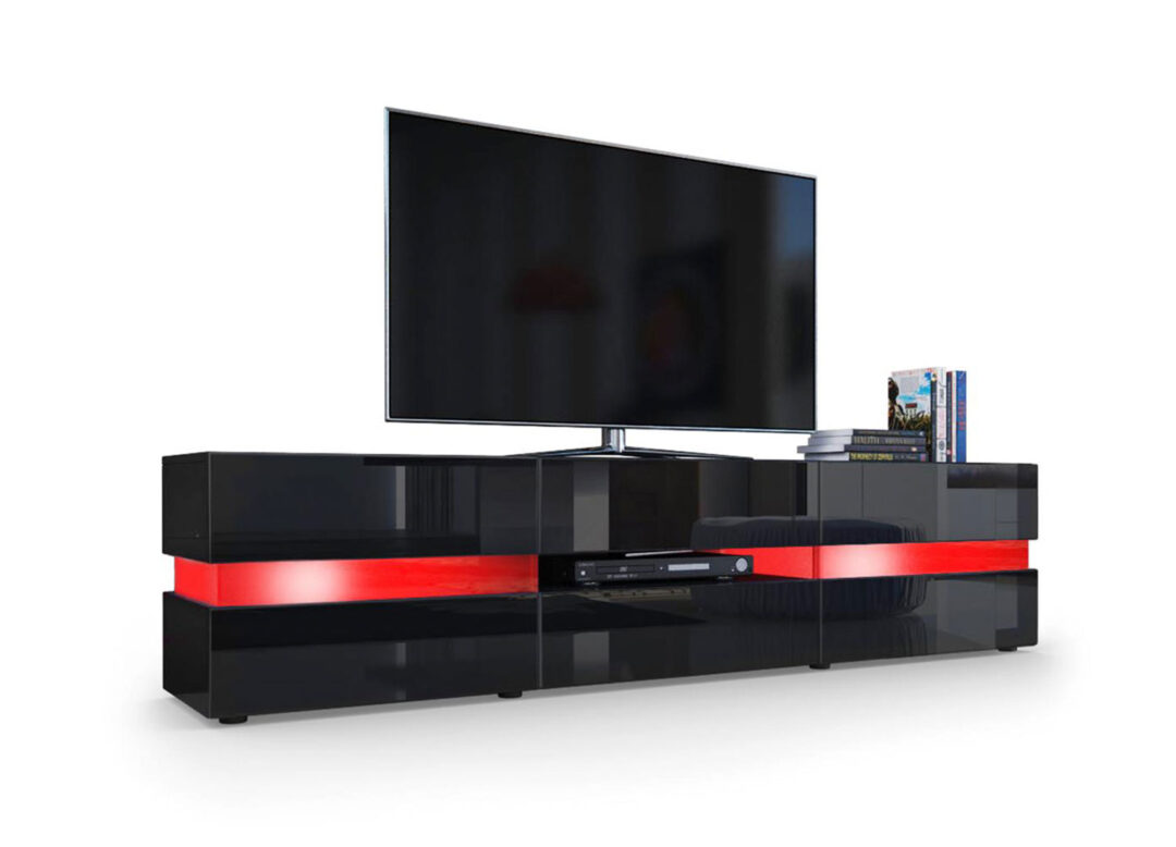 meuble tv noir à led