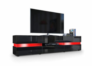 meuble tv noir à led