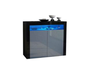meuble commode de rangement avec façade des portes colorées
