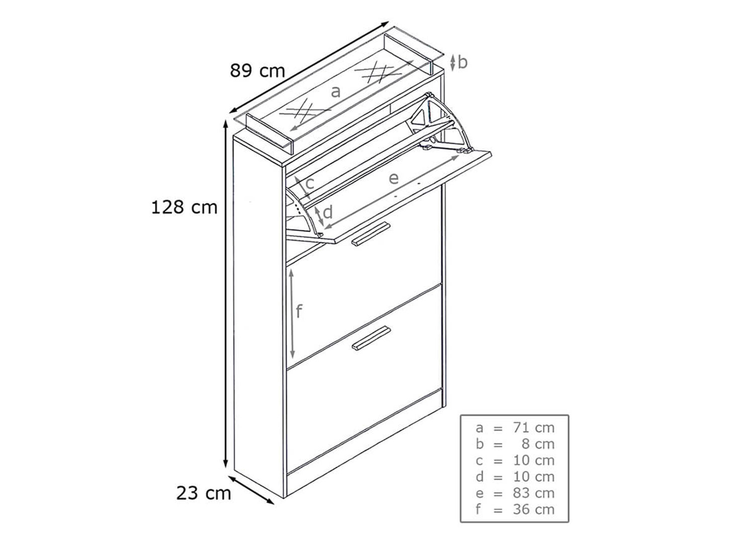 Meuble à chaussures moderne 3 portes pour 22 paires de chaussures