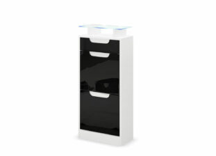meuble chaussure noir et blanc
