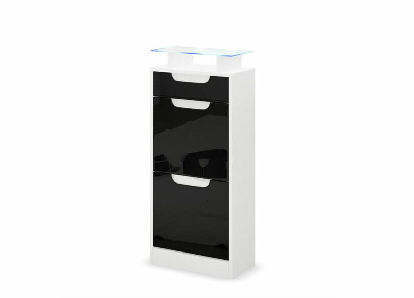 meuble chaussure noir et blanc