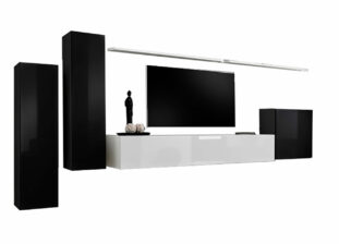 Meuble de télévision noir et blanc