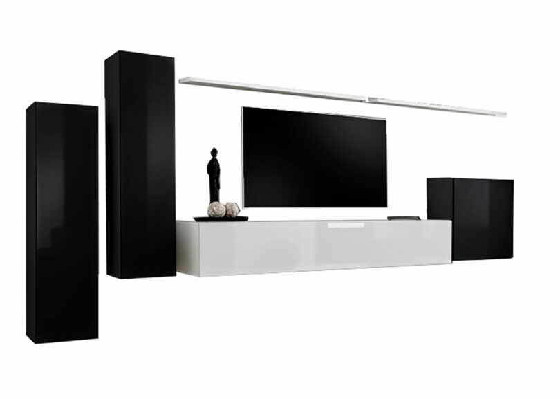 Meuble de télévision noir et blanc