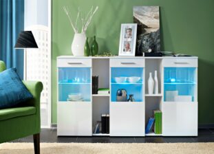Buffet design blanc à led
