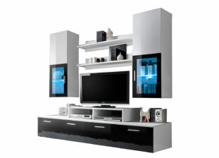 Meuble télé pas cher blanc et noir