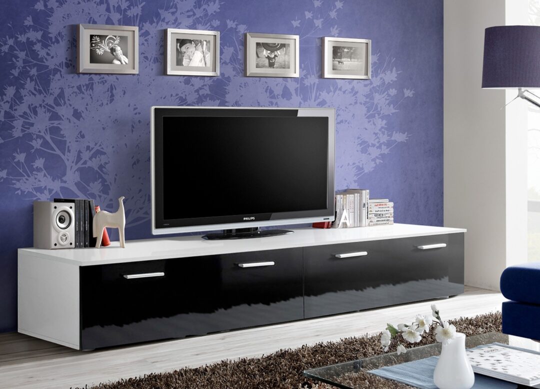 Meuble télé moderne blanc et noir