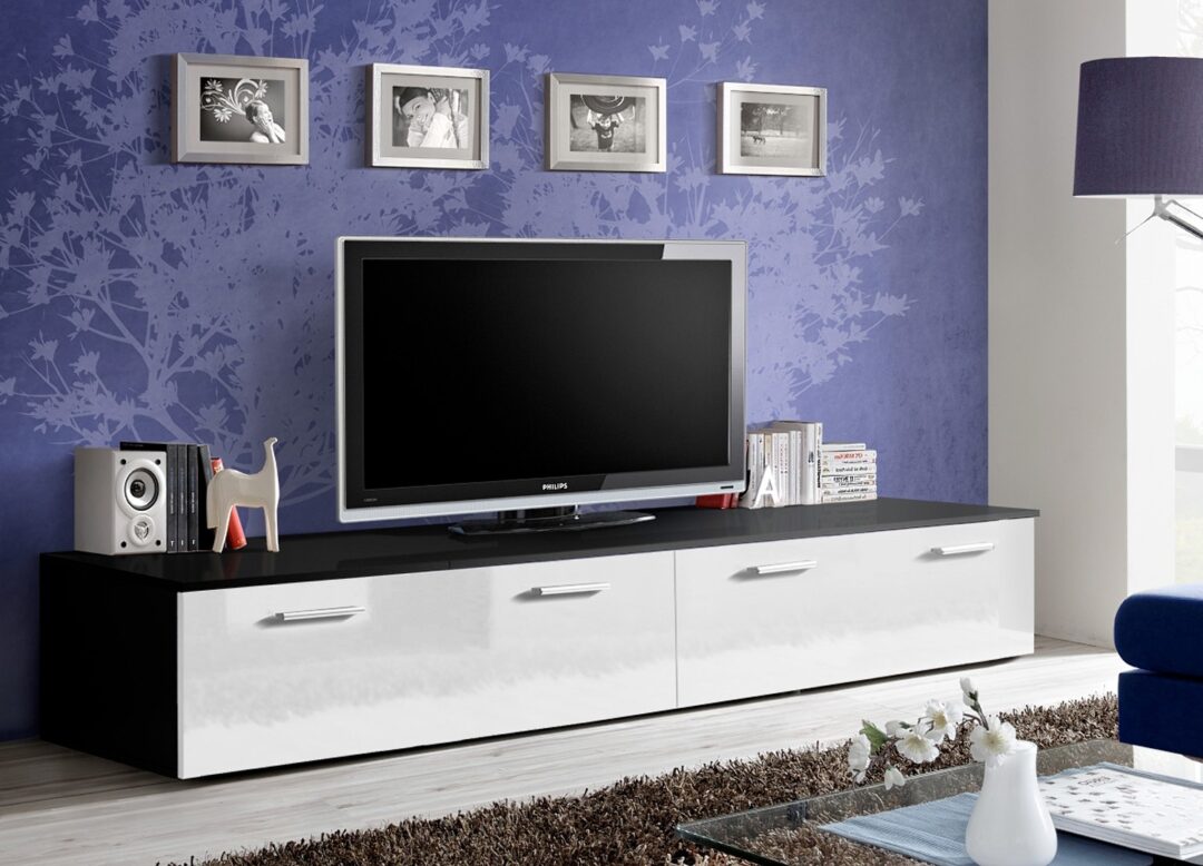 Meuble télé noir et blanc moderne