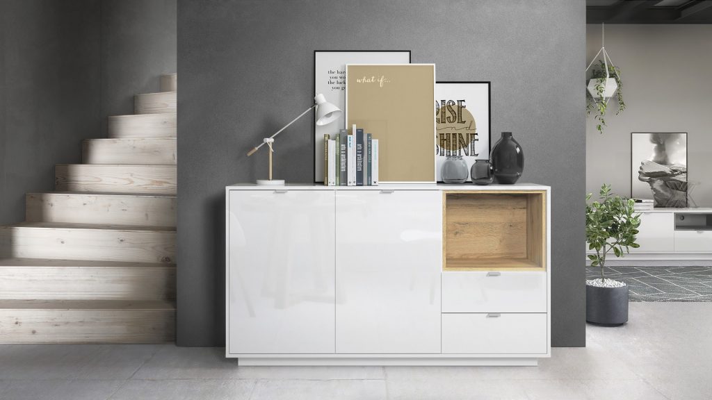 Meublebuffetdesignblancbrillantcm