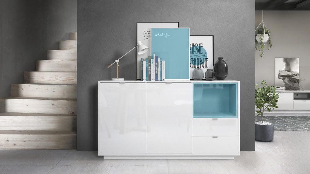 Meublebuffetdesignblancbrillantcm