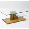 Table basse verre et bois massif