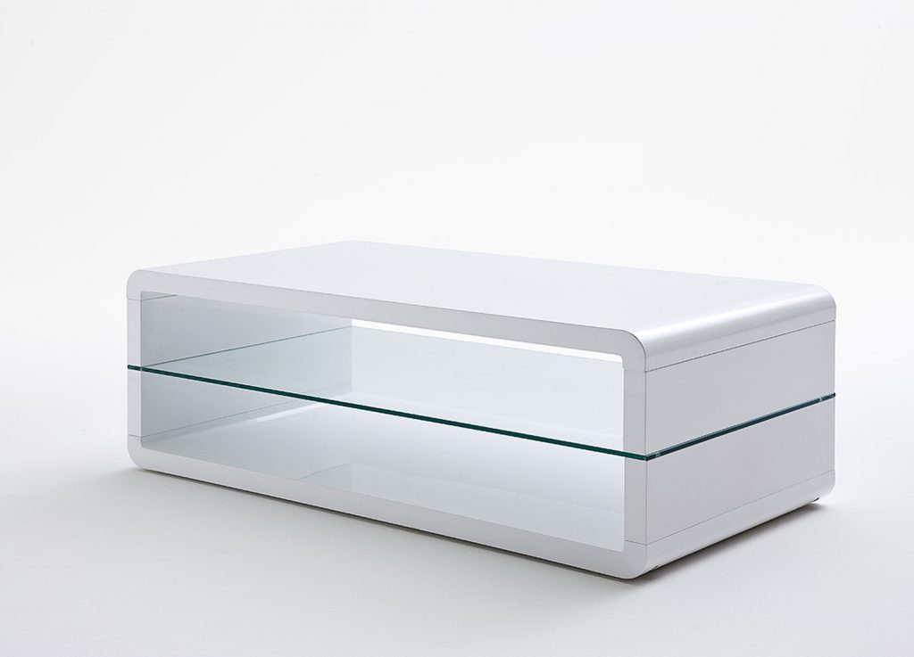 Table basse de salon design blanc laqué
