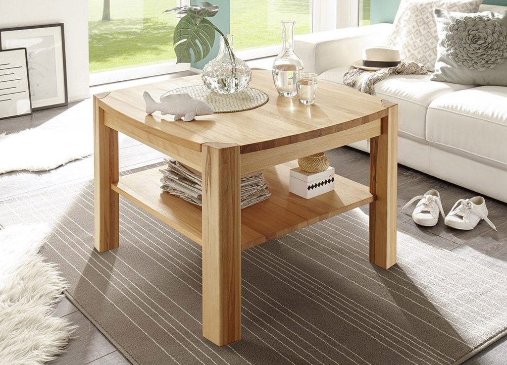 Table basse en bois massif carrée