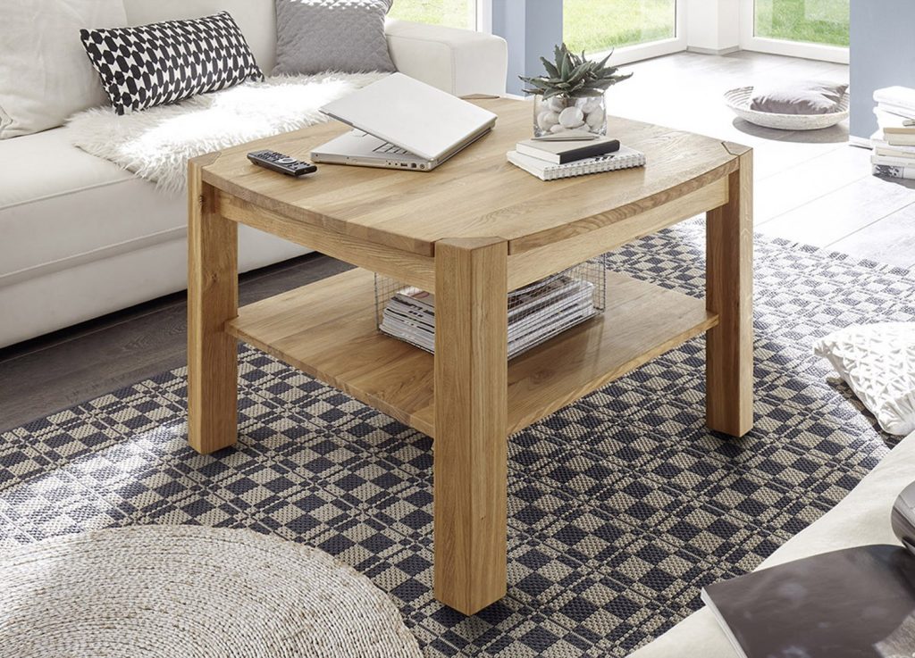 Table basse en bois massif carrée