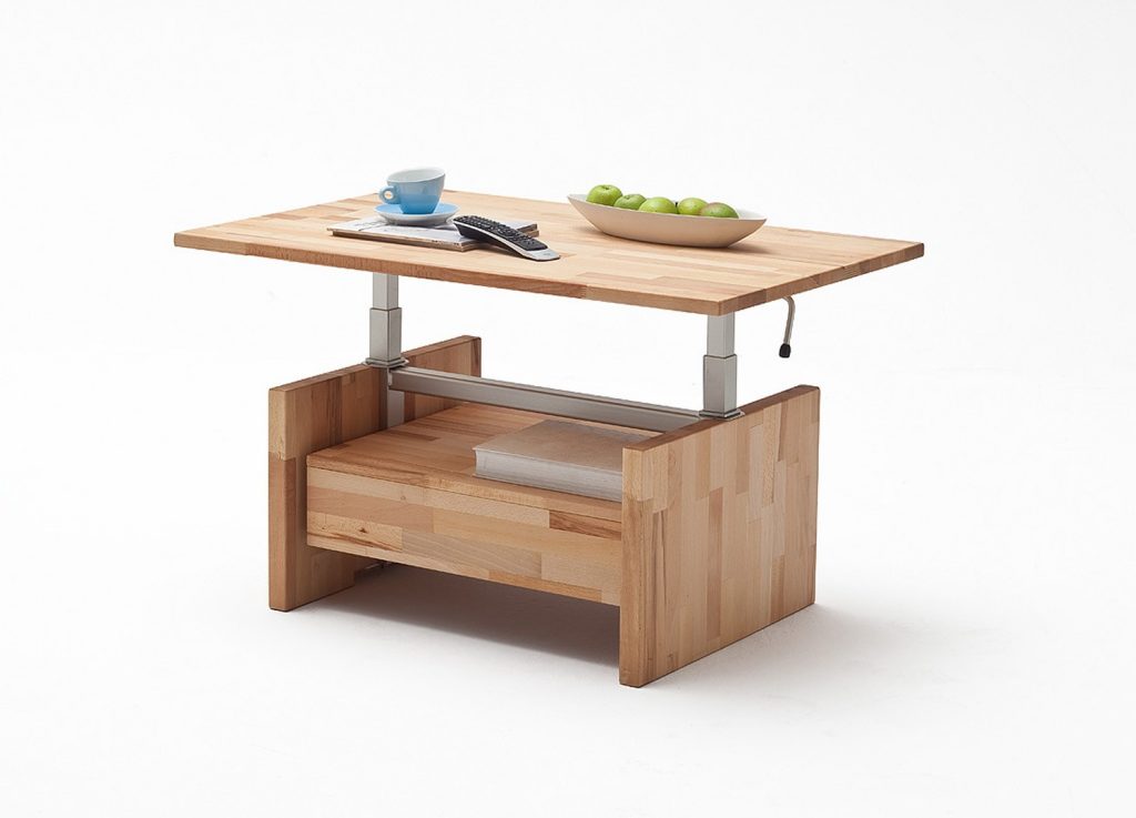 Table basse relevable en bois massif