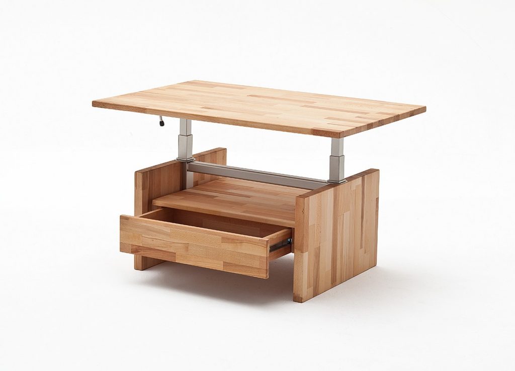 Table basse relevable en bois massif