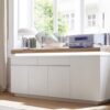 Buffet blanc & bois massif Lumineux