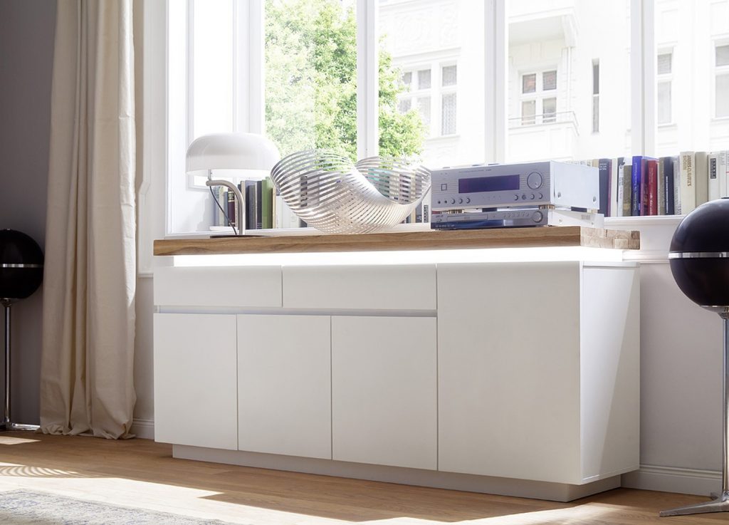 Buffet blanc & bois massif Lumineux