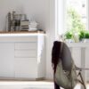 Commode blanche laqué mat & bois massif