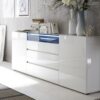 Buffet blanc laqué avec éclairage Led