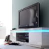 Meuble Télé Led blanc laqué design