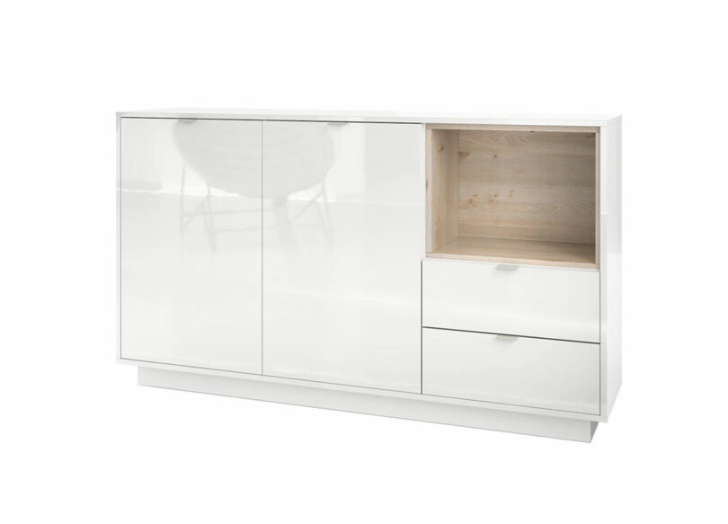 Meuble buffet blanc brillant