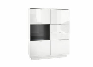 Meuble buffet haut blanc laqué brillant