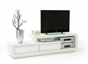 meuble tv blanc laqué