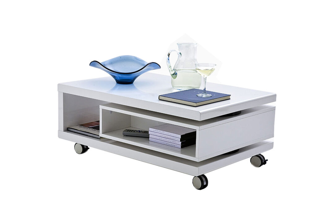 Table basse laquée blanc mat