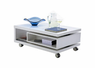 Table basse laquée blanc mat