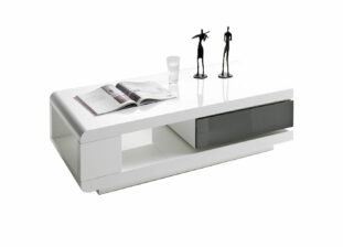 Table basse laquée blanc brillant