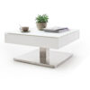 Table basse plateau en verre blanc