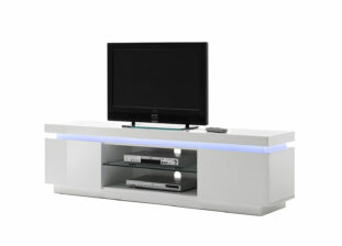 Meuble Télé Led blanc laqué design