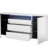 Buffet blanc laqué avec éclairage Led